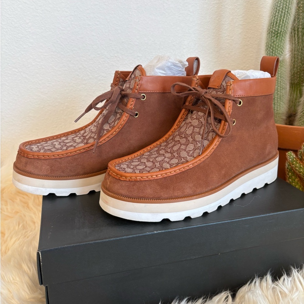Coach signature chukka saddle Brown Leather Men's Boots